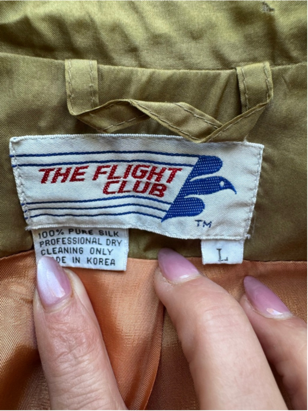Vintage Silk Trench Coat Gold Bronze olive Iridescent Belted Duster Women’s L - Picture 3 of 16
